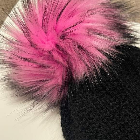 Handmade Neon Pom Pom winter beanie. Cat lady ‘Probably contains cat hair’ hat. - Picture 2 of 6